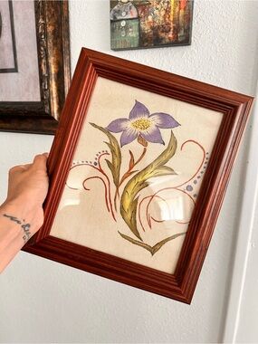 Handpainted Purple Floral Painting